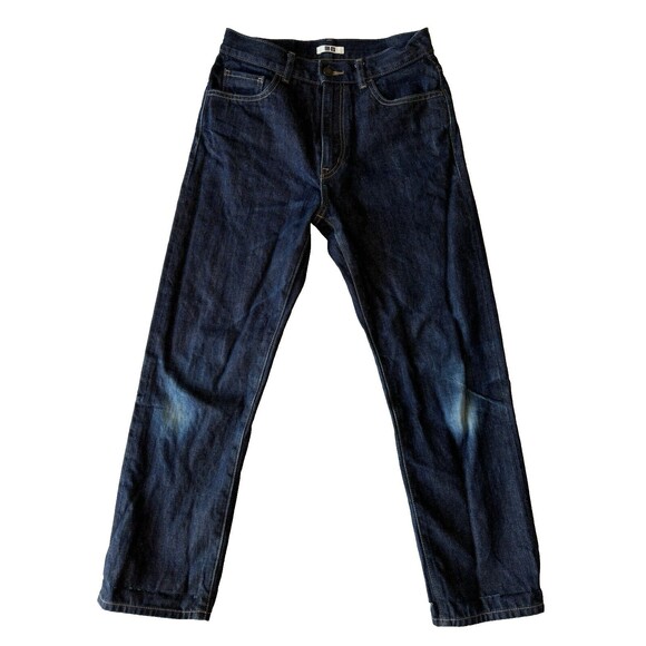 Uniqlo‎ Jeans Mens 28x27 Slim Straight Japanese Kaihara Selvedge Dark Wash Denim - Picture 2 of 14